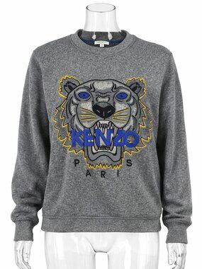 Kenzo Paris gray Tiger Sweater size Small